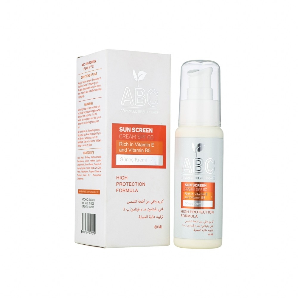 إيه بي سي كريم  واقي من أشعة الشمس غني بفيتامين ه وفيتامين بي 5 - 60 مل