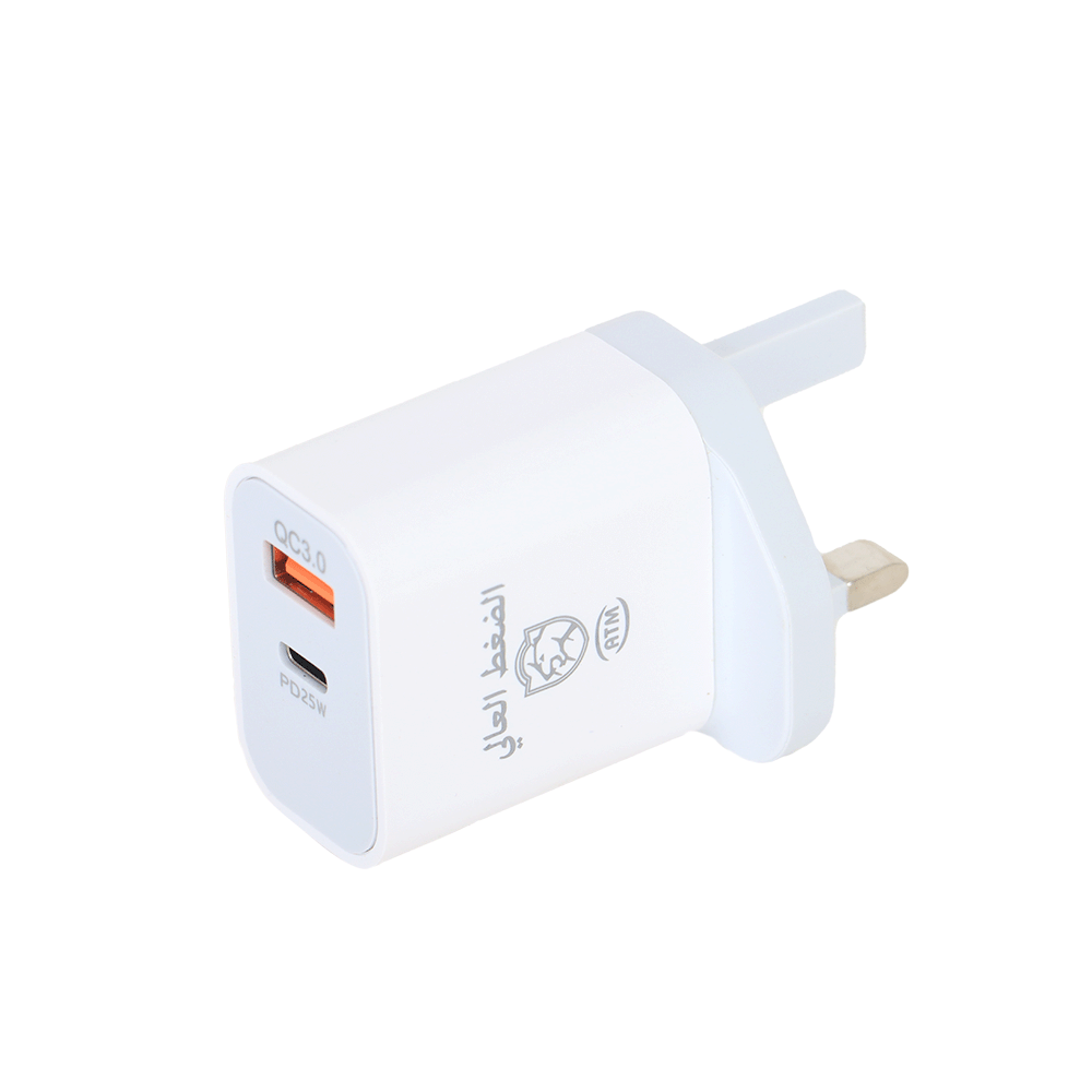 الضغط العالي شاحن PD منفذين مع كابل تايب سي بقوة 25 واط - موديل PD5