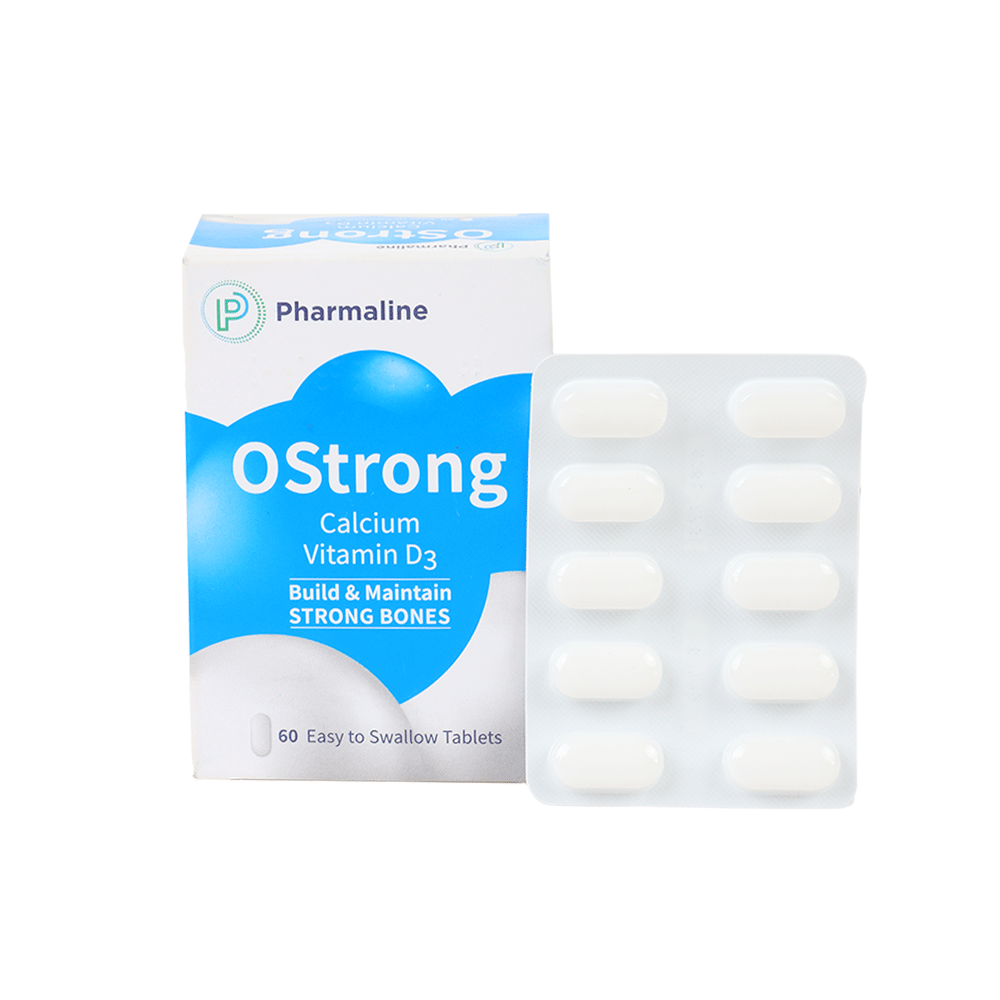أو سترونج فارمالاين مكمل غذائي فيتامينD3 وكالسيوم - 60 تابلت