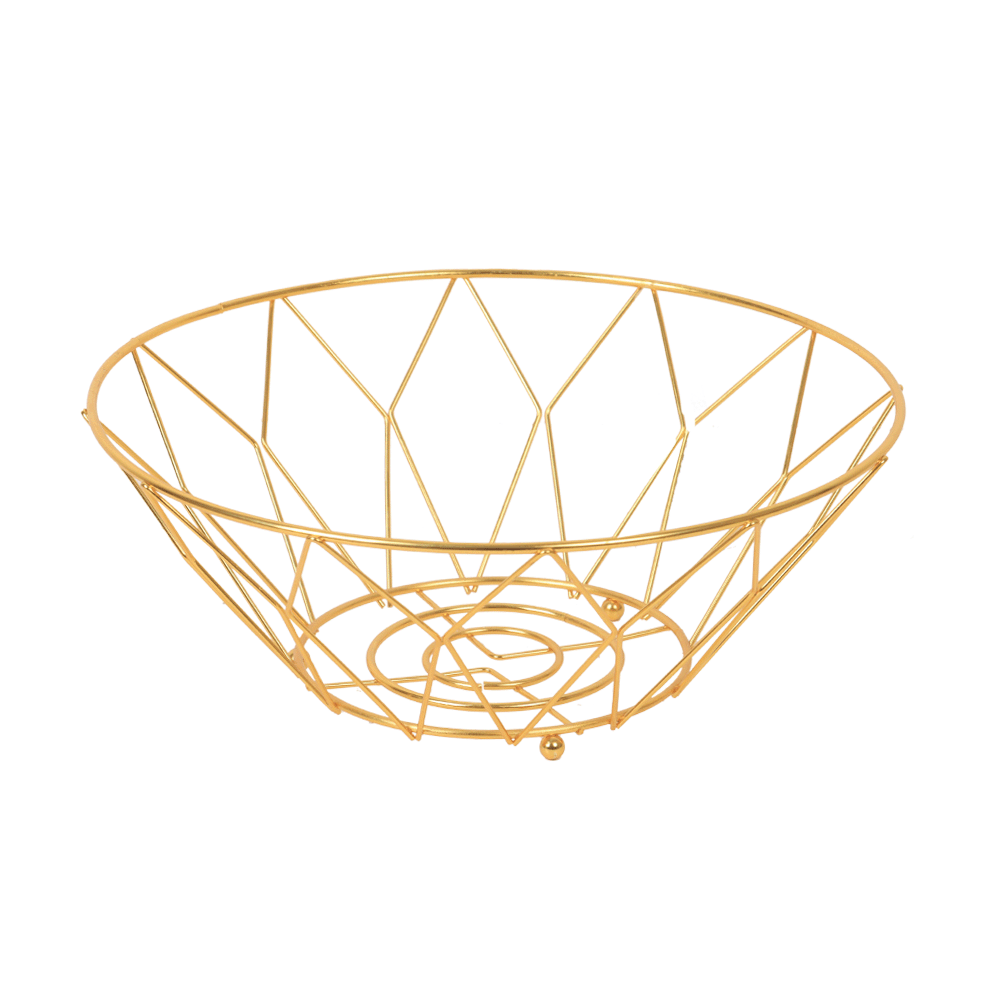 وعاء فواكة دائري ذهبي