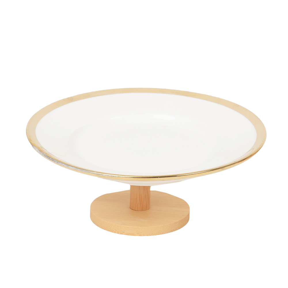 صحن بقاعدة خشب