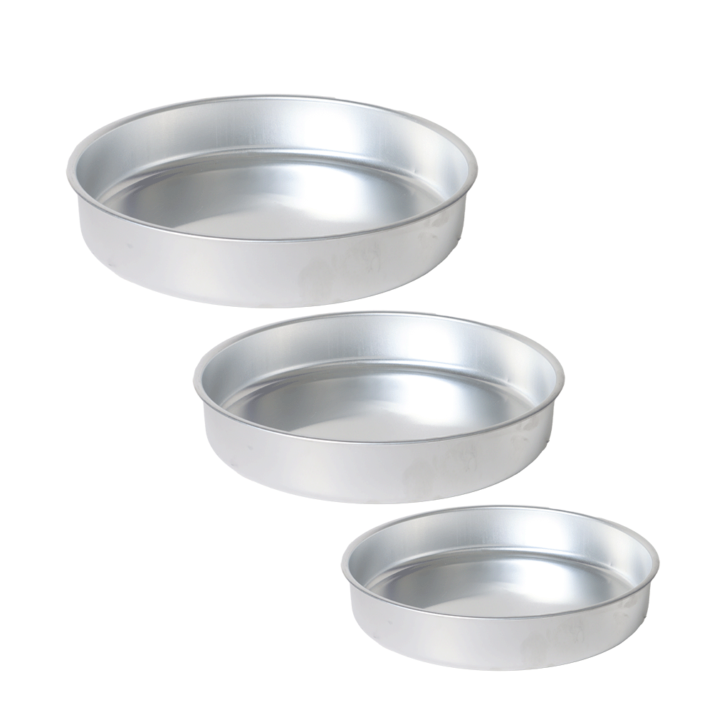 مجموعة صحون كيك مستديرة - 3 قطع