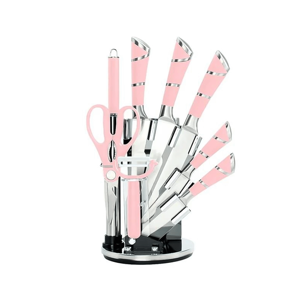 مجموعة سكاكين مطبخ من ستانلس ستيل - 9 قطع