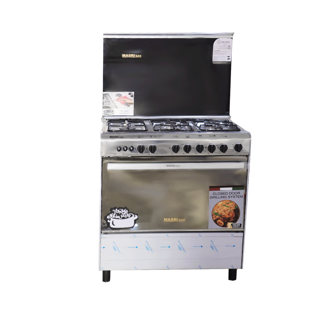 ماس طباخة غاز 5 شعلات مقاس 85 × 60 سم