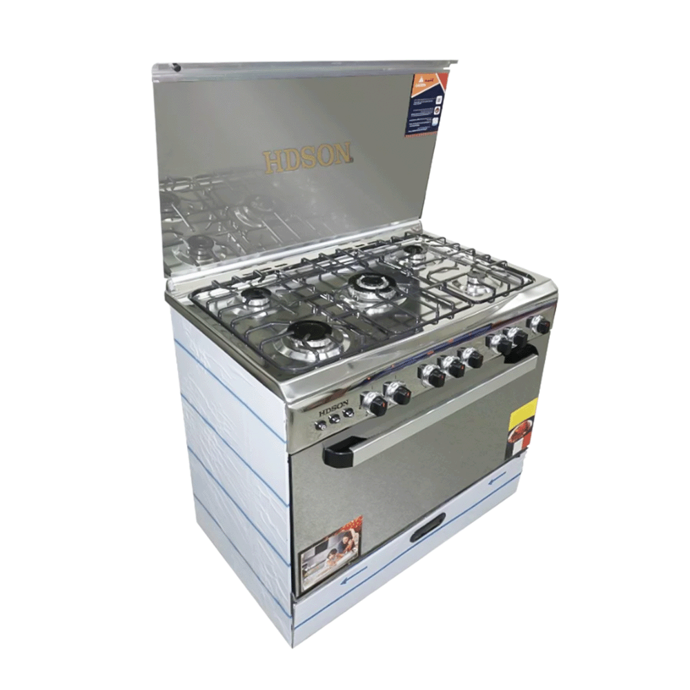 هدسون طباخة غاز 5 شعلات مقاس 90 × 60 سم - موديل HC-9060 G