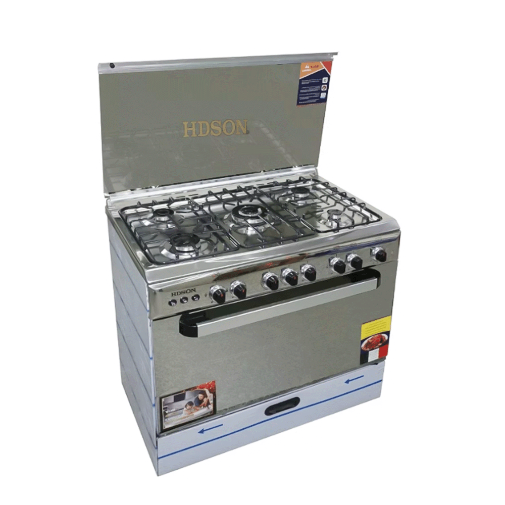 هدسون طباخة غاز 5 شعلات مقاس 80 × 60 سم - موديل HC-8060-G