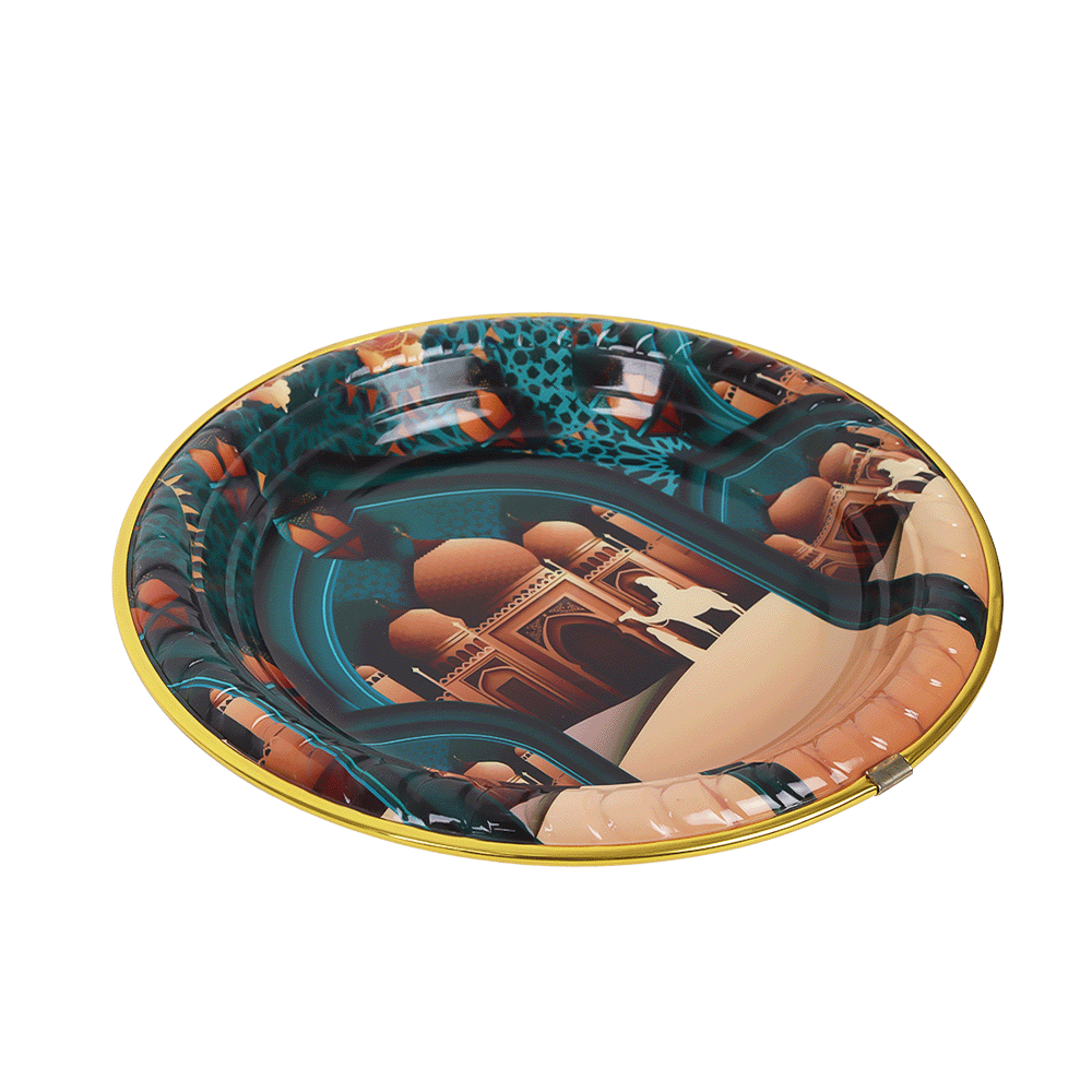 صحن رمضاني دائري بنقوش إسلامية