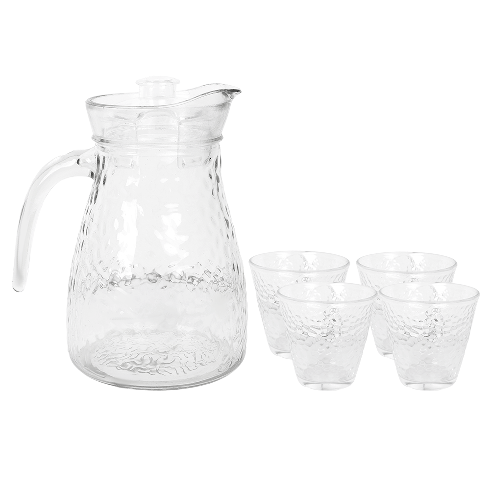 إبريق شاي أنيق مع 4 أكواب زجاجية