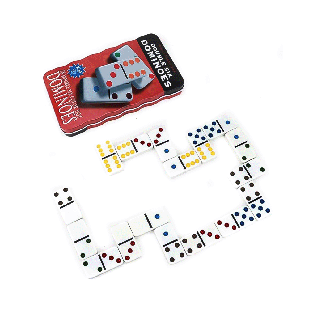مجموعة ألعاب الدومينو الملونة - 28 قطعة
