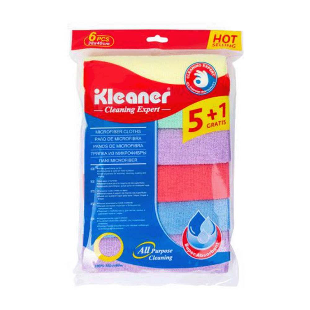 كلينر مجموعة مناديل تنظيف مايكروفايبر - 6 قطع