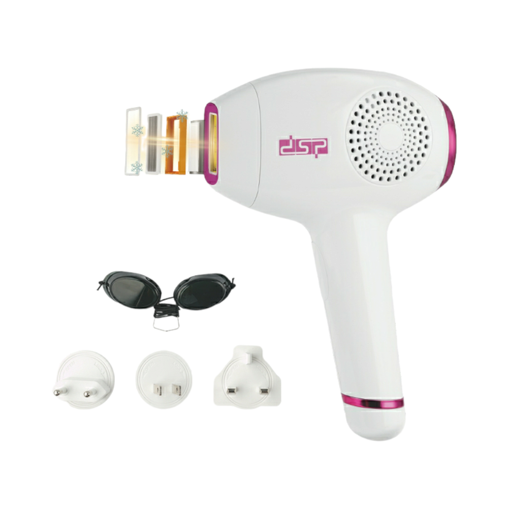 دي إس بي جهاز ليزر بارد لإزالة الشعربقوة 40 وات يحتوي على  350000 ومضة موديل 70201 -  أبيض