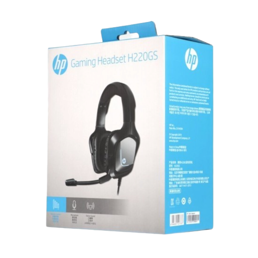إتش بي سماعات رأس سلكية مع الميكرفون موديل HP H220GS - أسود