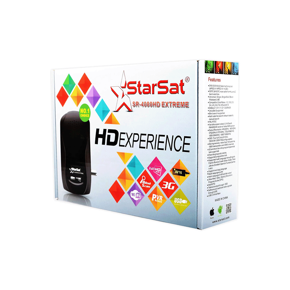 سيفر ستار سات موديل SR-4080HD - أسود