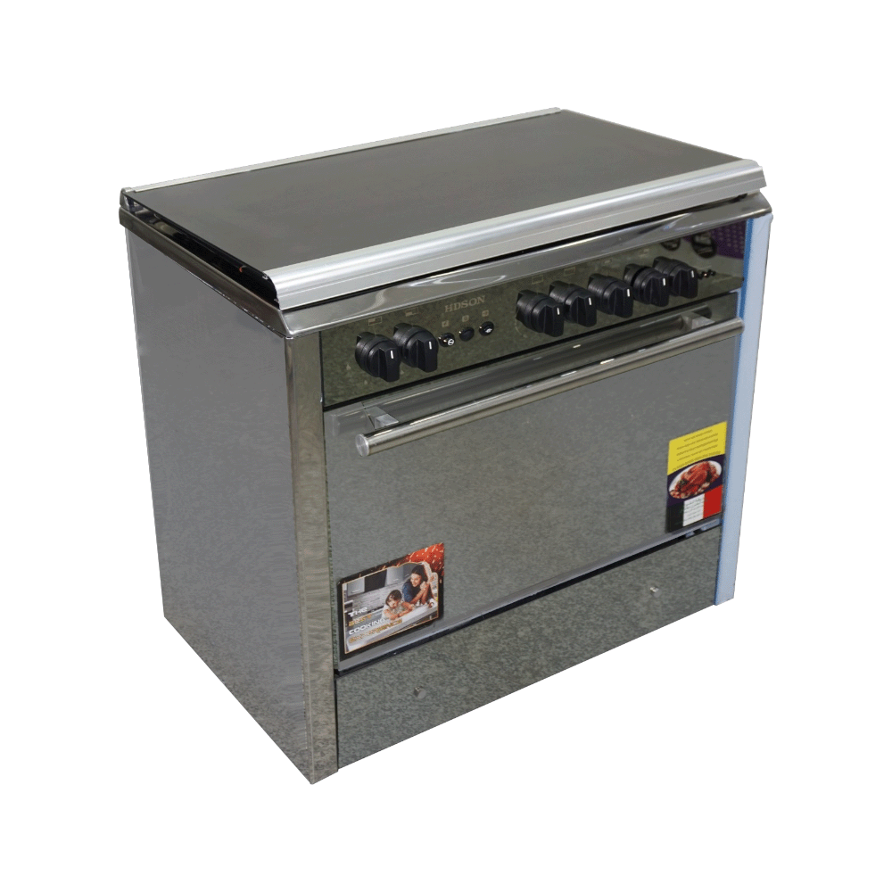 هدسون طباخة غاز 5 شعلات موديل HC-9060-G Pro. Max مقاس 90*60 سم - فضي 