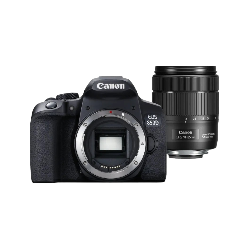 كانون كاميرا اي او اس 850D بدقة 24.1 ميجابكسل وتصوير فيديو 4K بعدسة 18-135- أسود