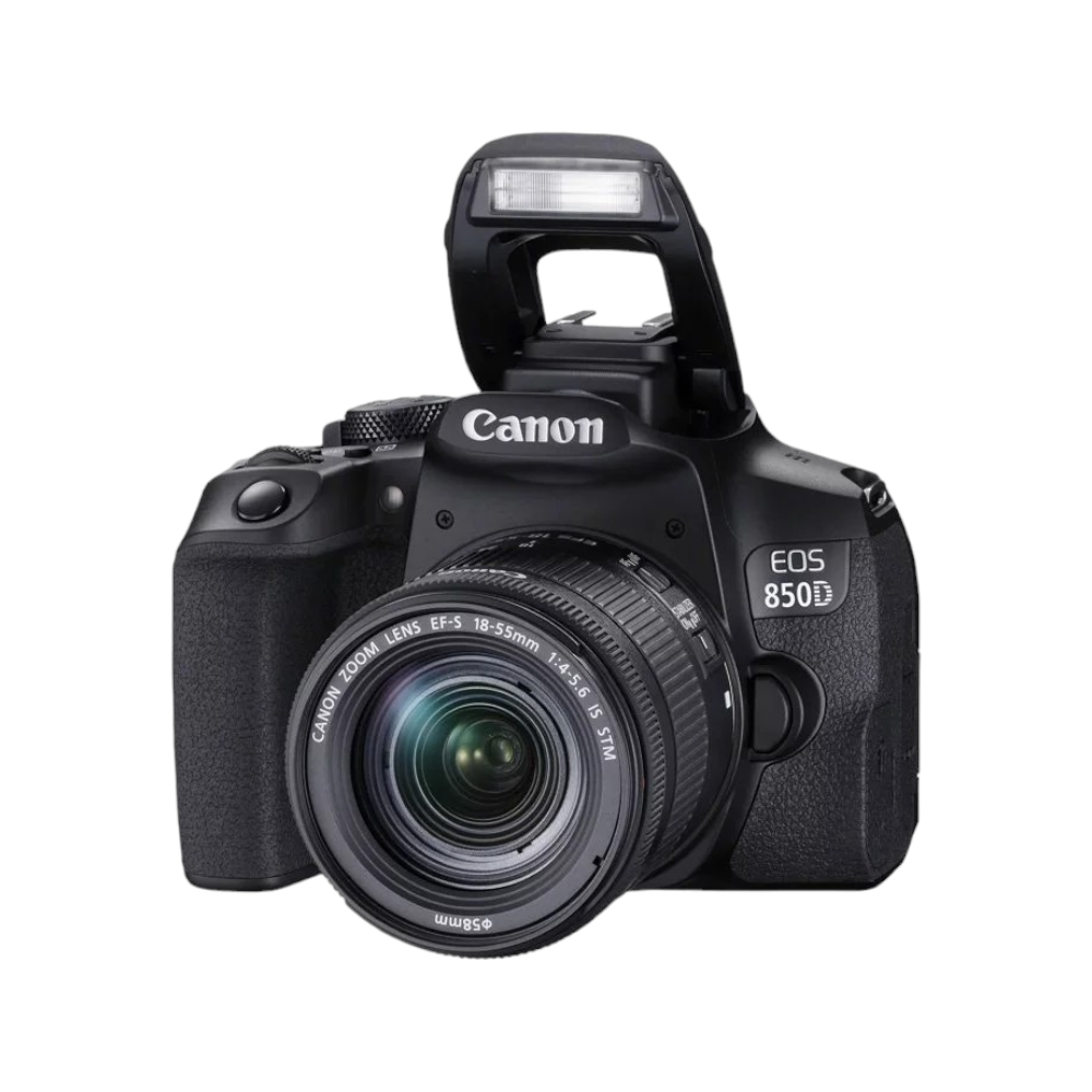 كانون كاميرا اي او اس 850D بدقة 24.1 ميجابكسل وتصوير فيديو 4K بعدسة 18-55- أسود