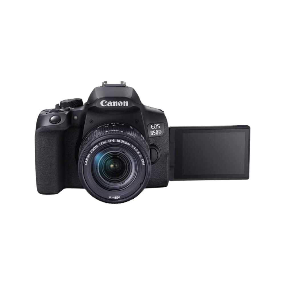 كانون كاميرا اي او اس 850D بدقة 24.1 ميجابكسل وتصوير فيديو 4K بعدسة 18-55- أسود