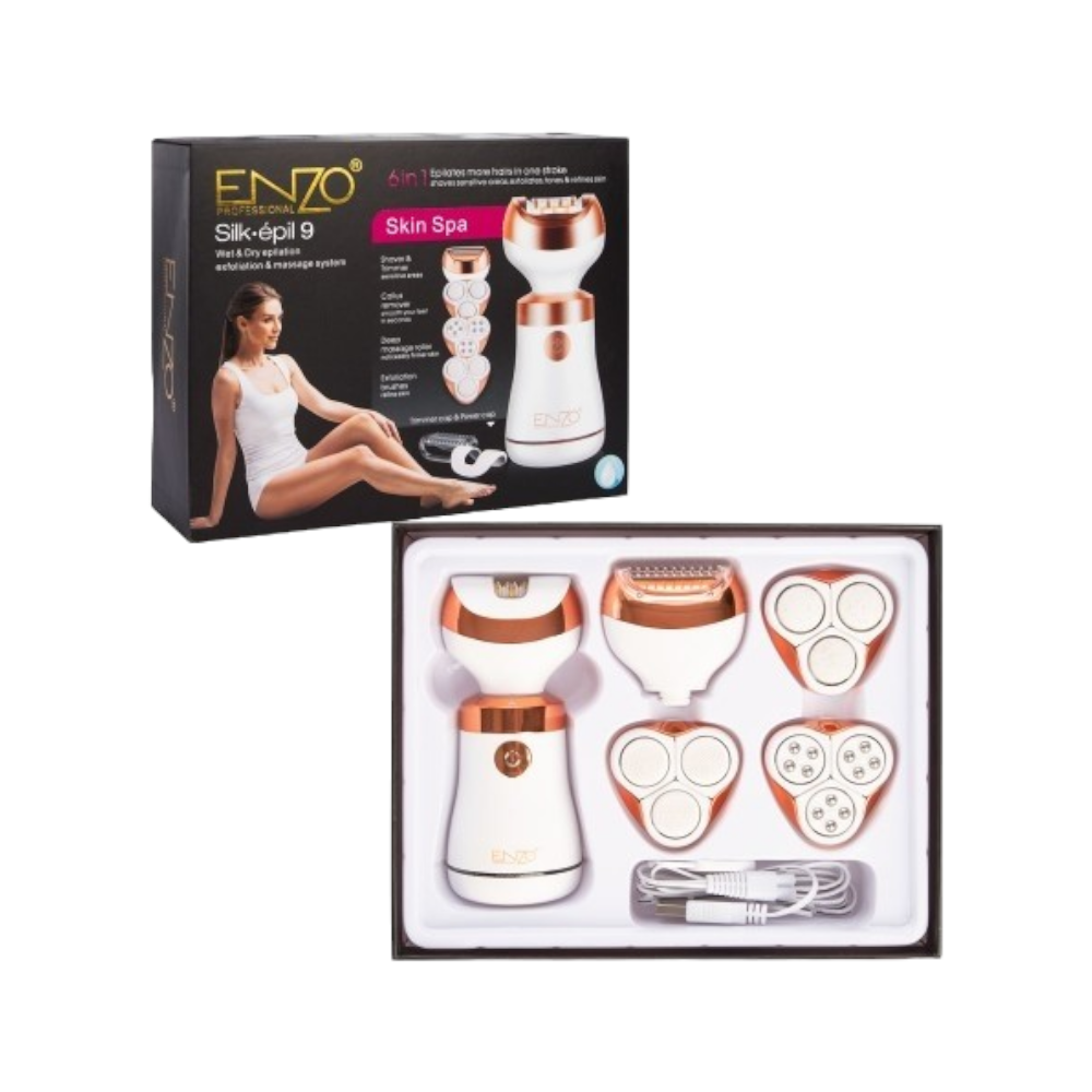 إنزو مكينة إزالة ونتف الشعر نسائي 6 في 1 موديل EN-0105 - أبيض