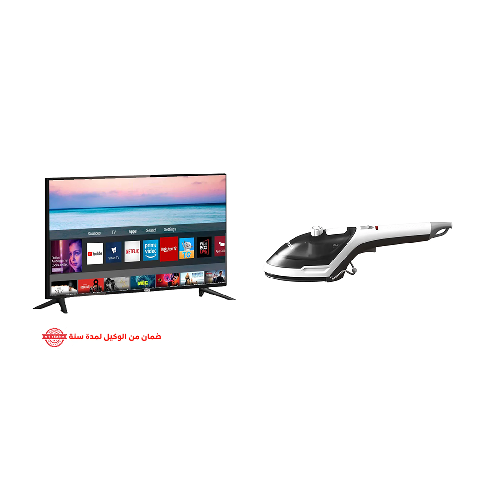 باكج ام أي جي تلفزيون سمارت 32 بوصة فل اتش دي موديلKTV-32X500 + دي إس بي مكواة بخار محمولة موديل kd1095
