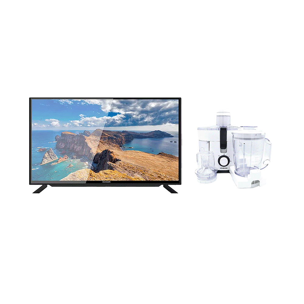 هيدسون تلفزيون سمارت ضد الكسر مقاس 43 بوصة قوة 45 وات موديل HLD-P43FSW-8G + هدسون محضرة طعام كهربائية 3 في 1 بقوة 300 وات موديل HFP-217