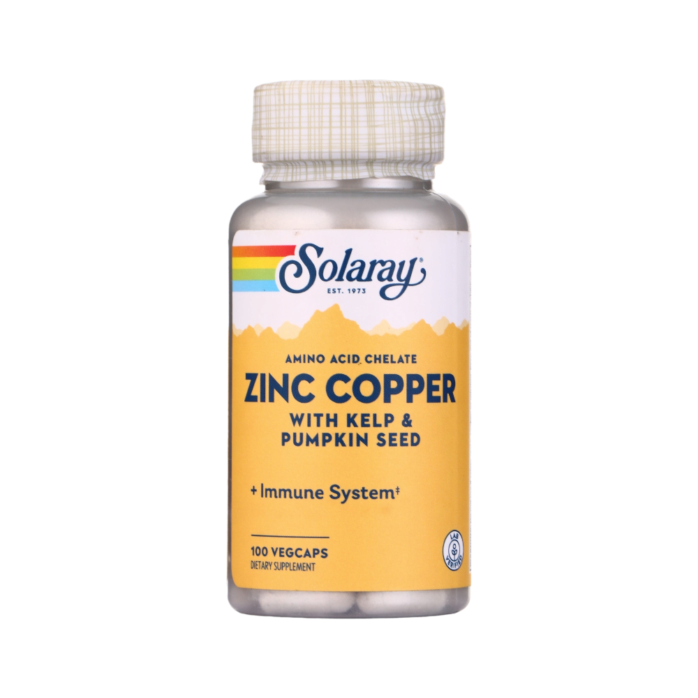 سولاراي مكمل غذائي بالزنك والنحاس لتقوية جهاز المناعة - 100 كبسولة نباتية