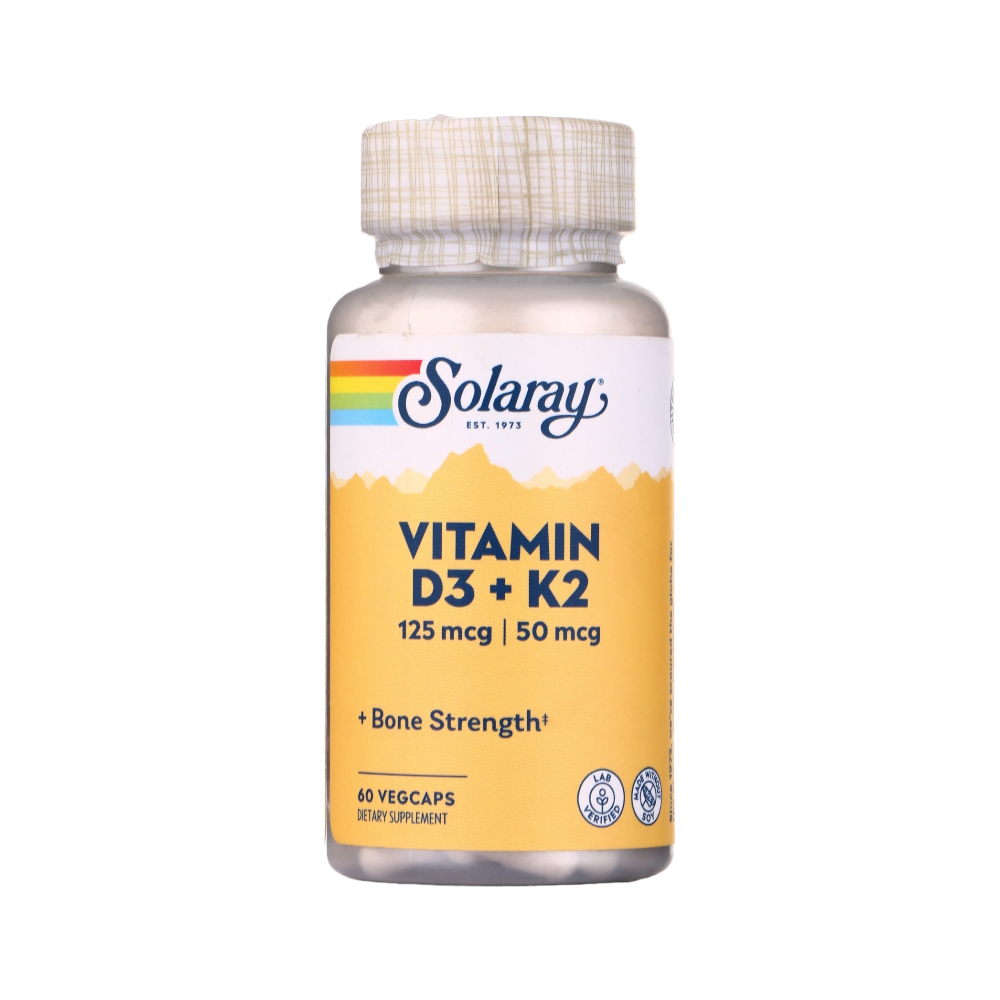  سولاراي فيتامين د 3  125 مكجم + ك 2 50 مكجم -  60 كبسولة نباتية