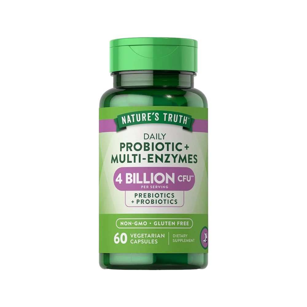 ناتشرز تروث مكمل غذائي بروبيوتيك يومي + إنزيمات متعددة -  60 كبسولة نباتية