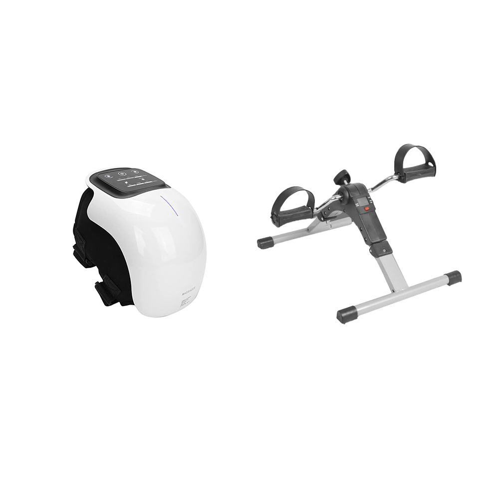 دينكس دراجة تمارين منزلية صغيرة قابلة للطي موديل DX2507 + جهاز مساج الركبة قوة 5 وات قابل لإعادة الشحن موديل HY-911 