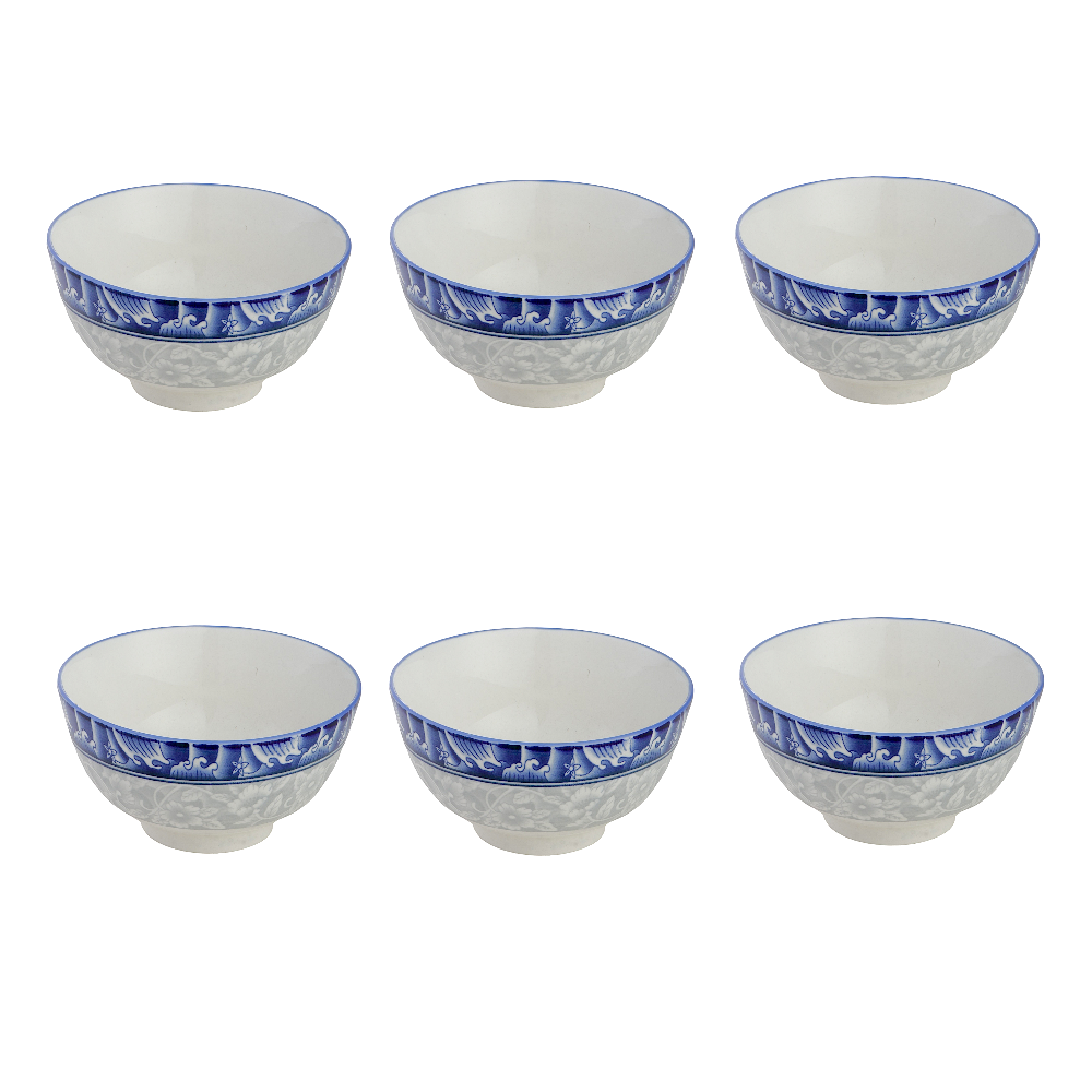 طقم مطايب سيراميك أزرق - 6 قطع