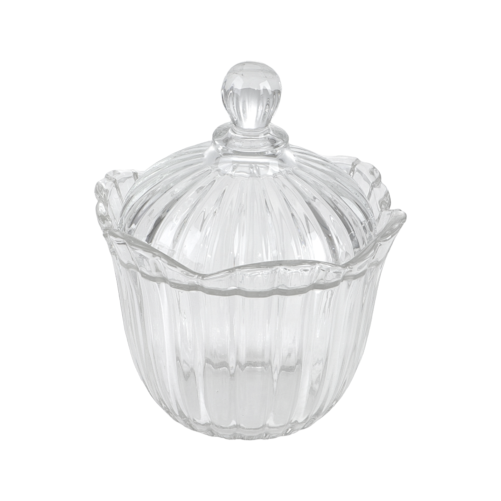 سكرية زجاجية شكل دائري -  14سم 