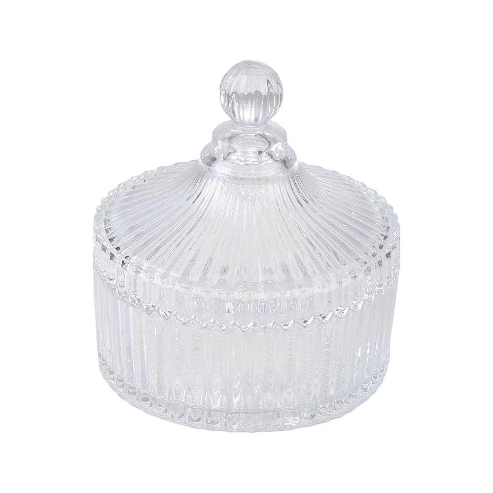 سكرية زجاجية قصيرة بنقشة ريبد - 13 سم