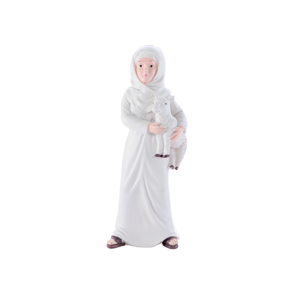 مجسم شخصية رجل يحمل خروف العيد - 17.5*5 سم