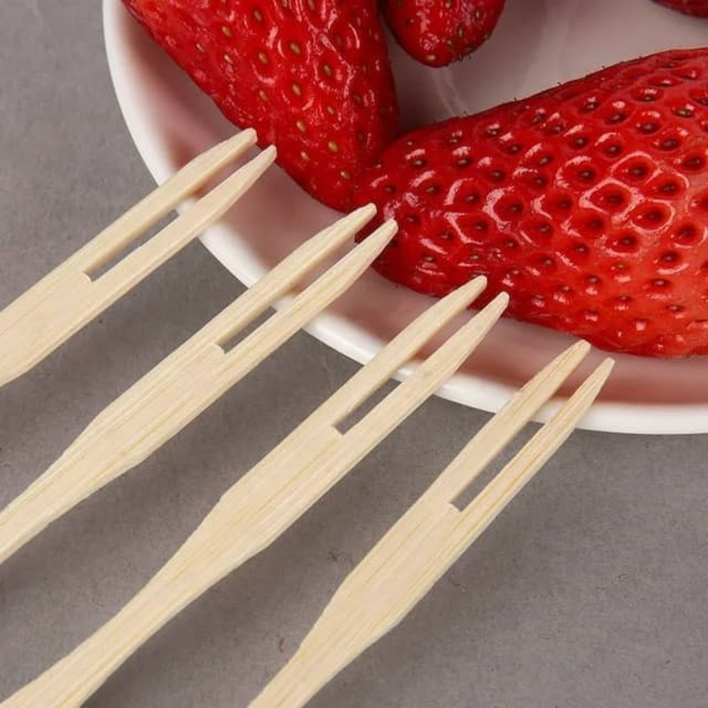 شوك حلويات وفواكه خشب - 100 قطعة 