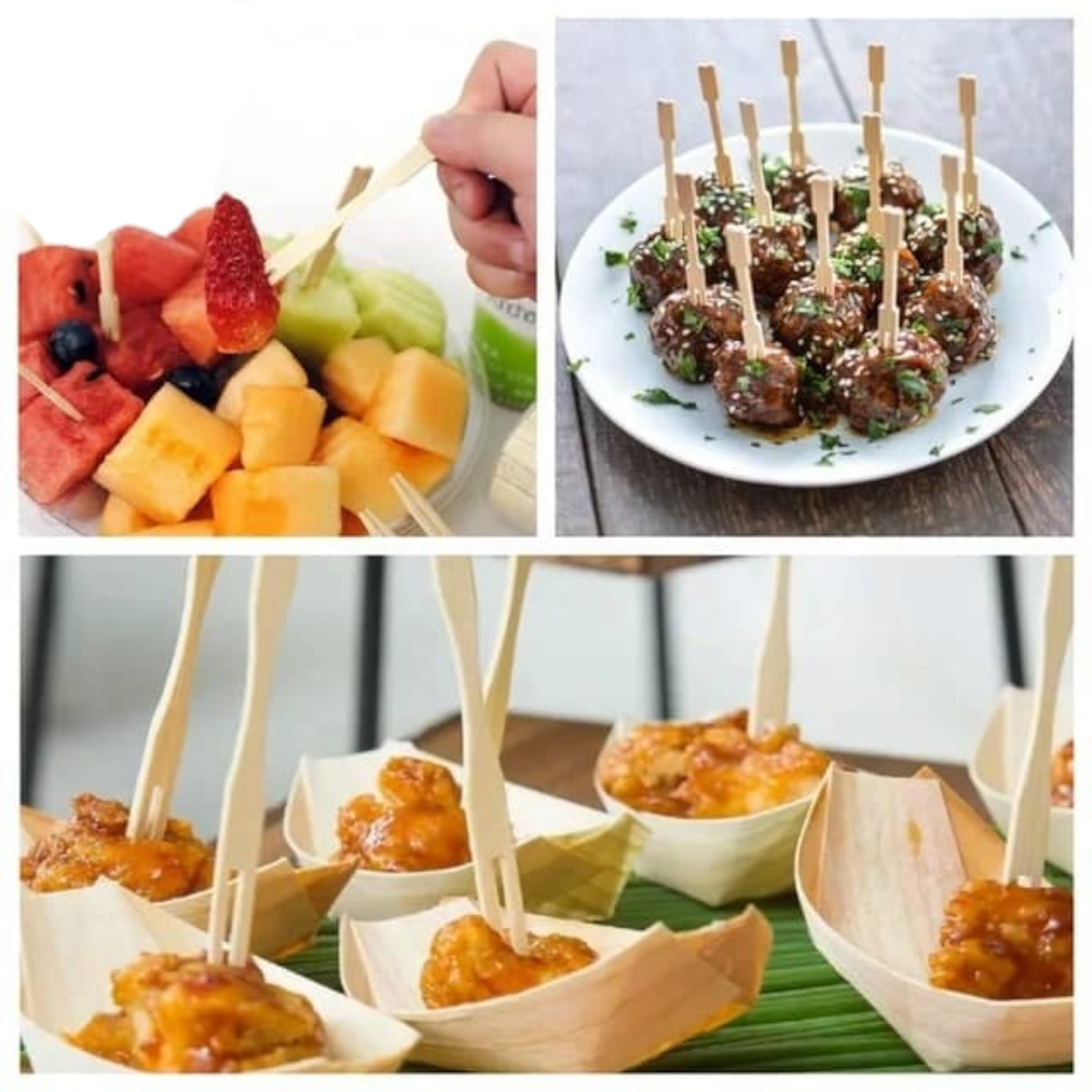شوك حلويات وفواكه خشب - 100 قطعة 
