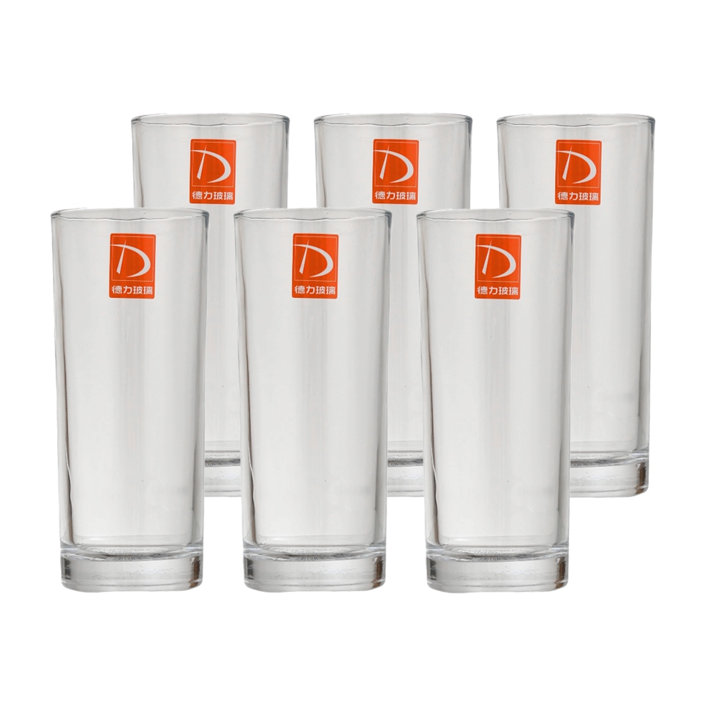  طقم كاسات عصير زجاج أسطوانية طويلة سعة 310 مل  - 6 قطع 