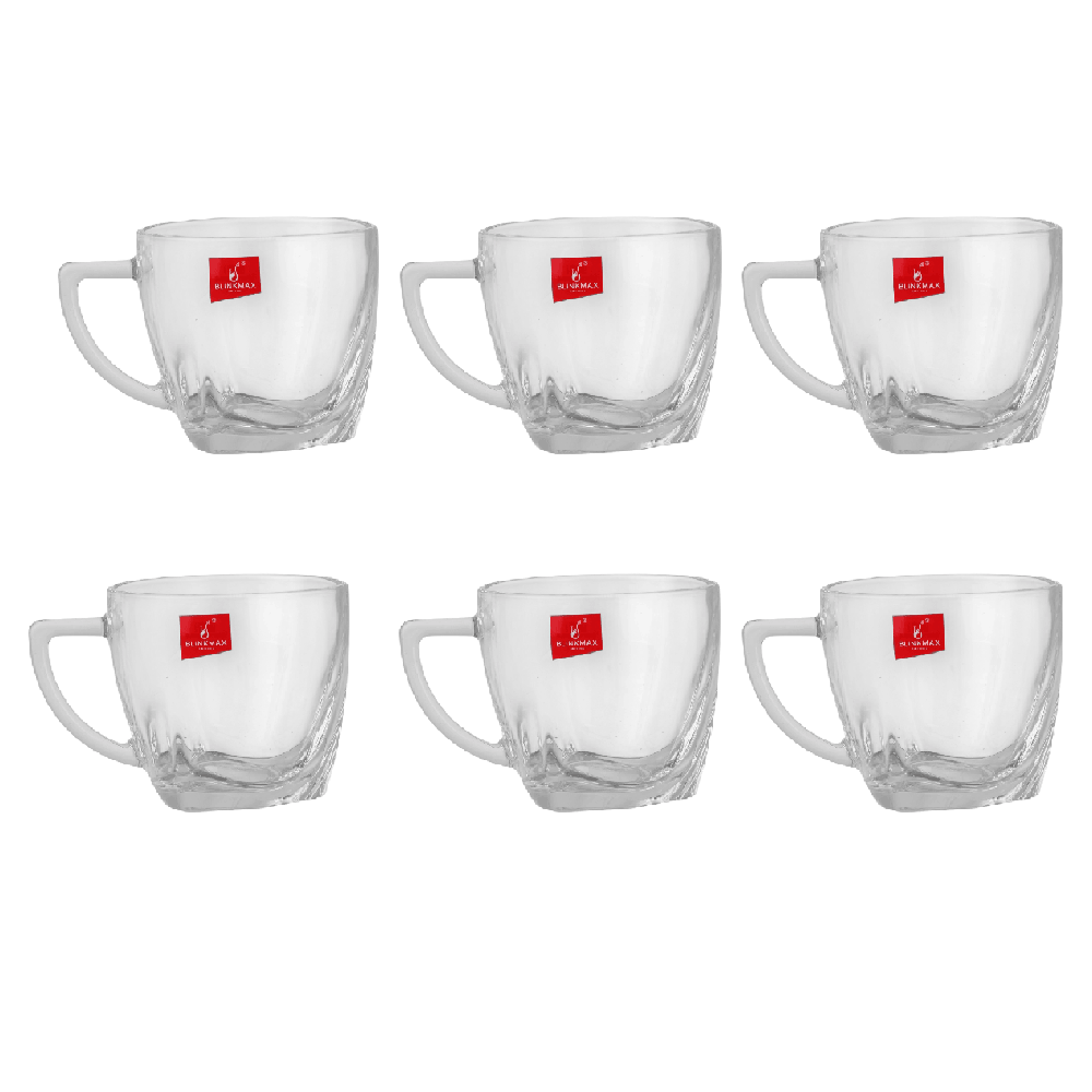 بلينك ماكس طقم أكواب قهوة زجاجية بسعة 160 مل موديل KTZB34 - عدد 6 قطع