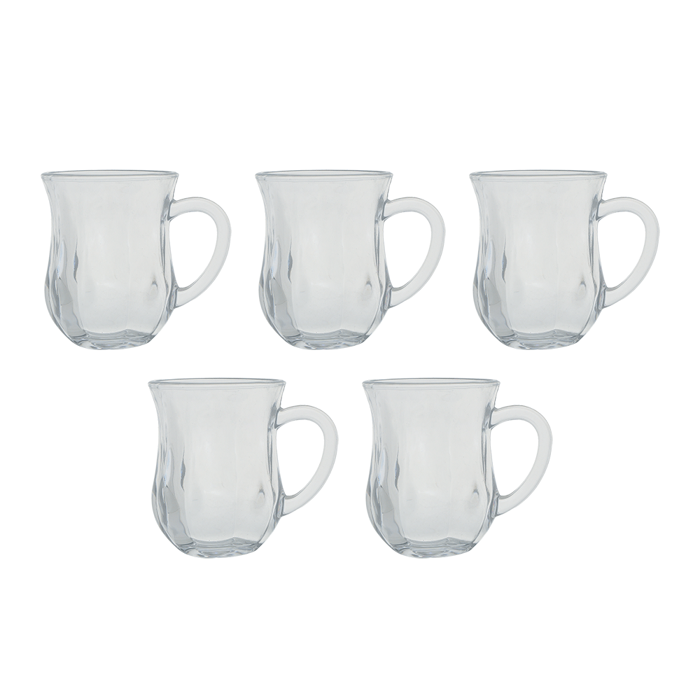 سيدار طقم فناجين شاي زجاجية 6 قطع - 250 مل