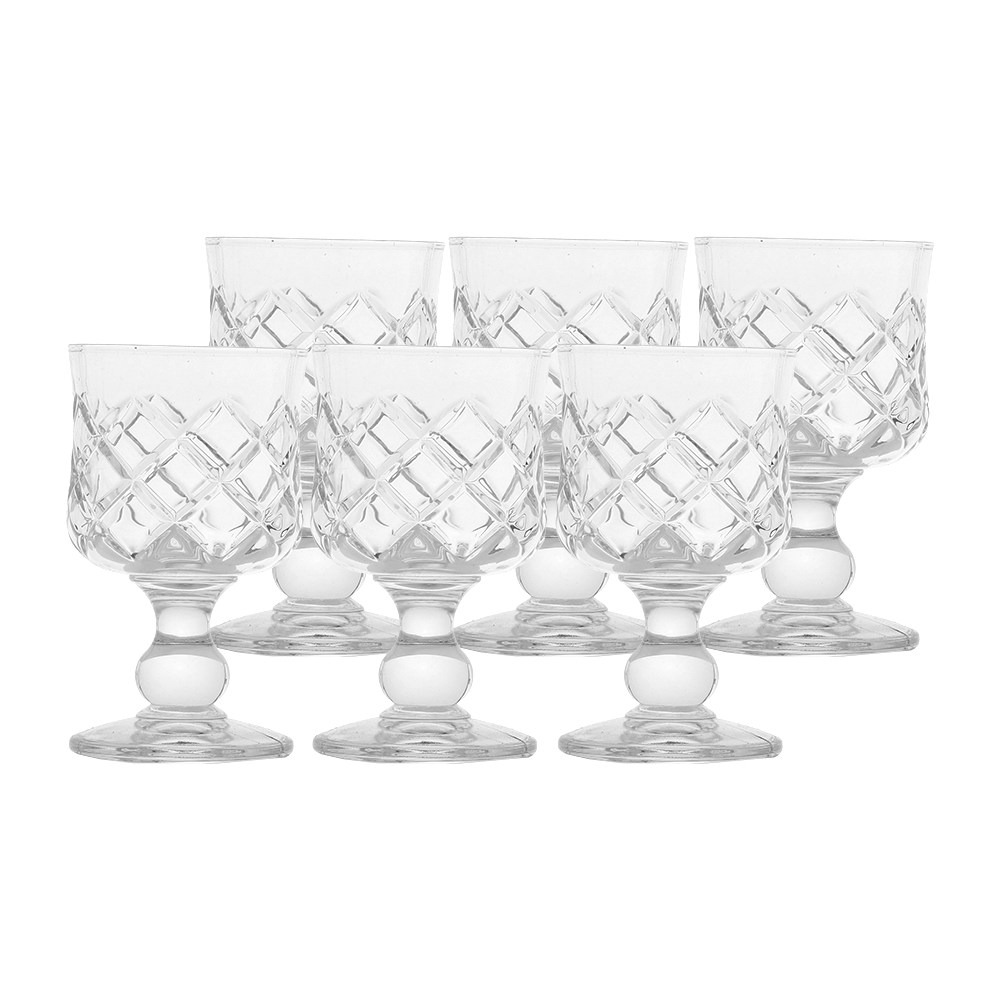 هيلثي اند سيفتي طقم أكواب زجاجية كريستالية مدورة 6 قطع - 350 مل