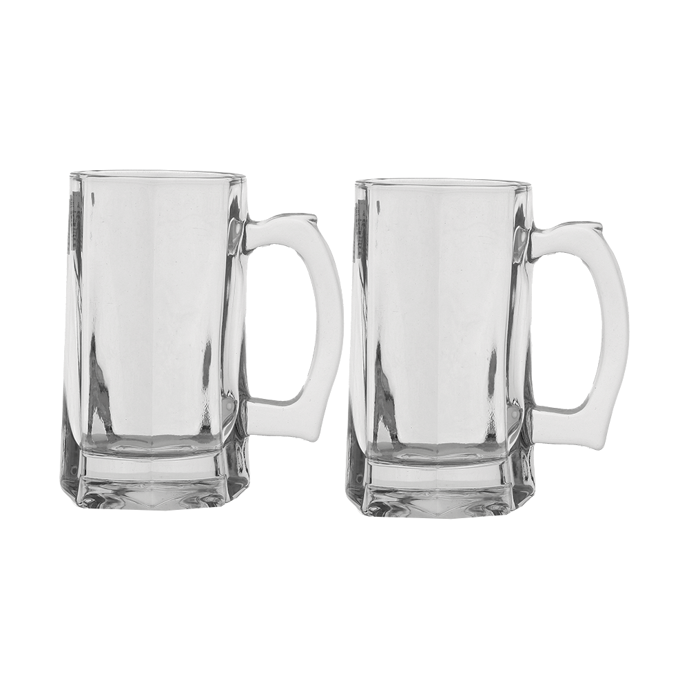 كينج ديلاي طقم كؤوس زجاجية بقبضة قطعتان - 450 مل