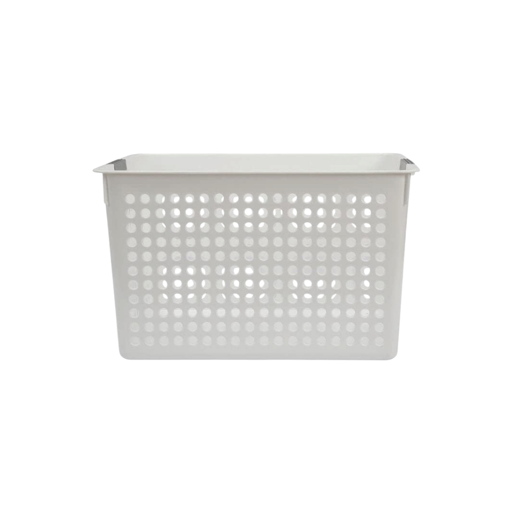 سلة ملابس بلاستيك مربعة مقاس 23x15x9 سم - رمادي 