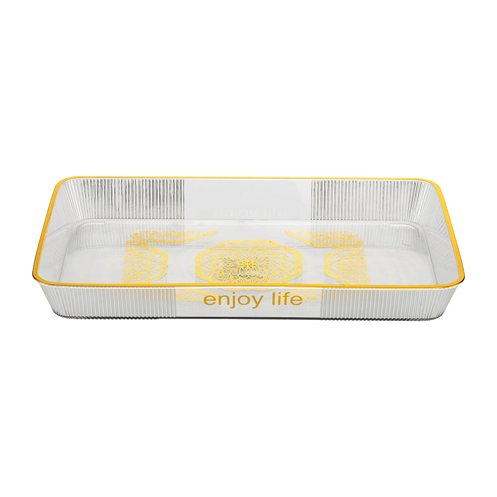 طبق تقديم اكريلك مستطيل بطباعة Enjoy Life - 25*40 سم