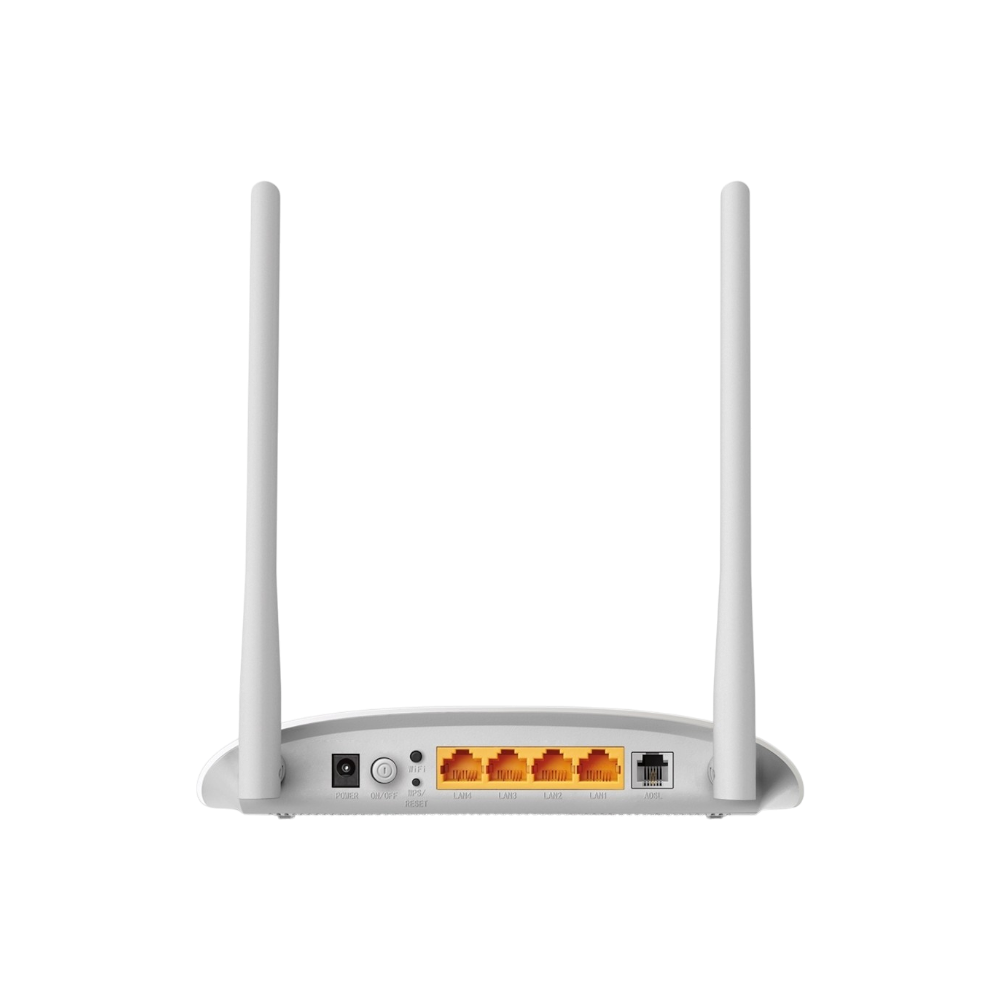 تي بي لينك جهاز توجيه و مودم ADSL2+ لاسلكي 300 ميجابايت موديل TD-W8961N V4 - أبيض 