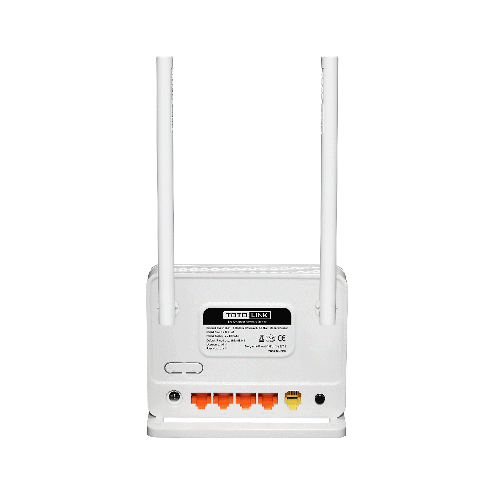 توتو لينك مودم ADSL لاسلكي موديل ND300 - أبيض 