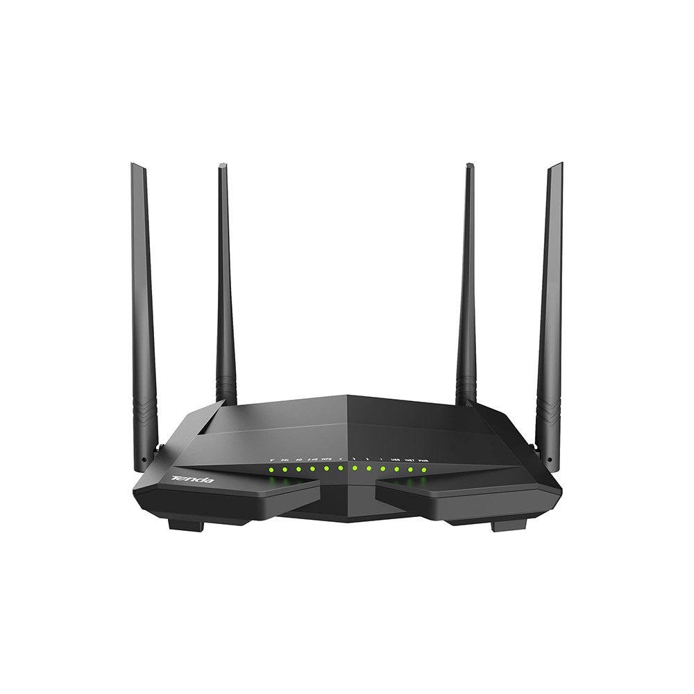 تندا جهاز توجيه مودم AC1200 ثنائي النطاق موديل V12 - أسود 