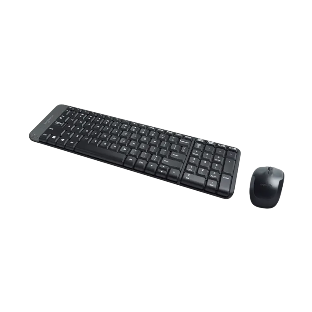 لوجي تك لوحة مفاتيح و ماوس لا سلكية موديل MK220 - أسود