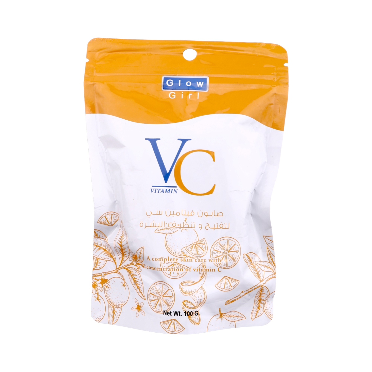 صابون تفتيح وتنظيف البشرة من فيتامين سي من جلو جيرل - 100 جم 