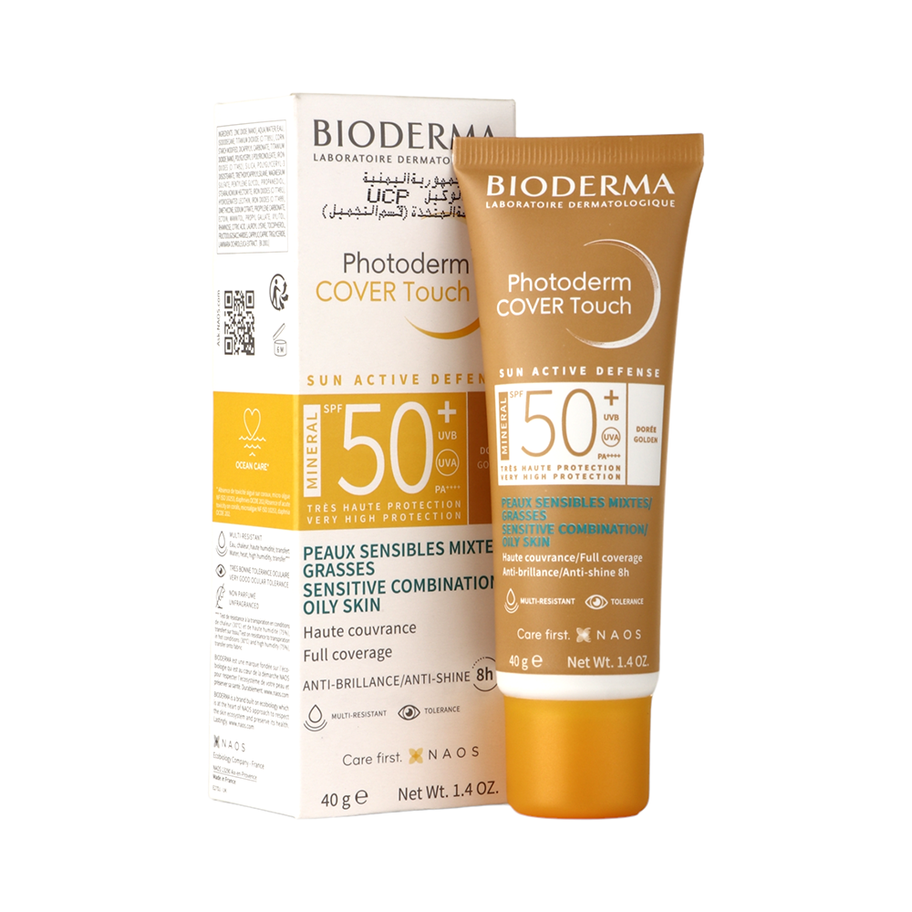 بيوديرما فوتوديرم كفر تاتش مينيرال دوري جولدن بعامل حماية من الشمس +50 للبشرة الحساسة و المختلطة و الدهنية - 40 مل  