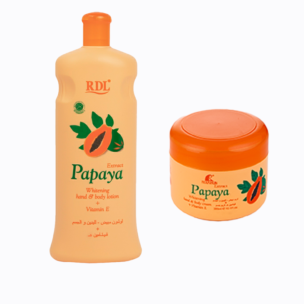 مجموعة البابايا لترطيب و تفتيح البشرة -  قطعتين