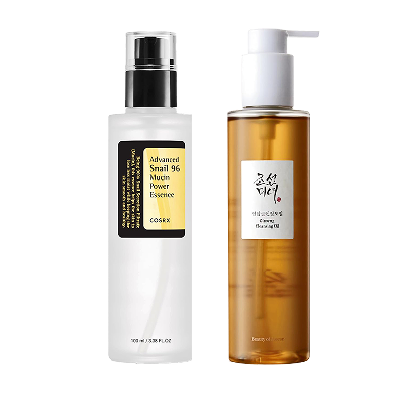  بيوتي أوف جوسون زيت منظف للبشرة بخلاصة الجنسنغ - 210 مل +مستحضر أدفانسد سنايل بخلاصة قوة الميوسين من كوسركس عبوة 96-100 ملي