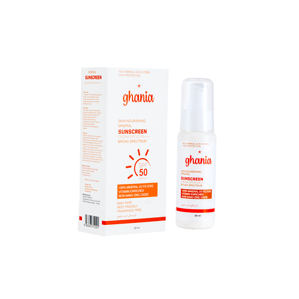 غانيا كريم واقي شمس معدني بعامل حماية PA+++50 خالي من المرشحات الكيميائية -  50 مل 